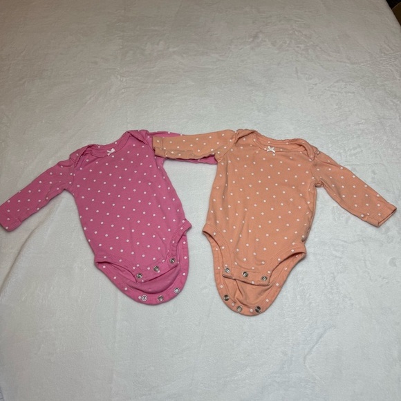 Carter's Pink and Orange Polka Dot Bodysuit Duo - Picture 1 of 8